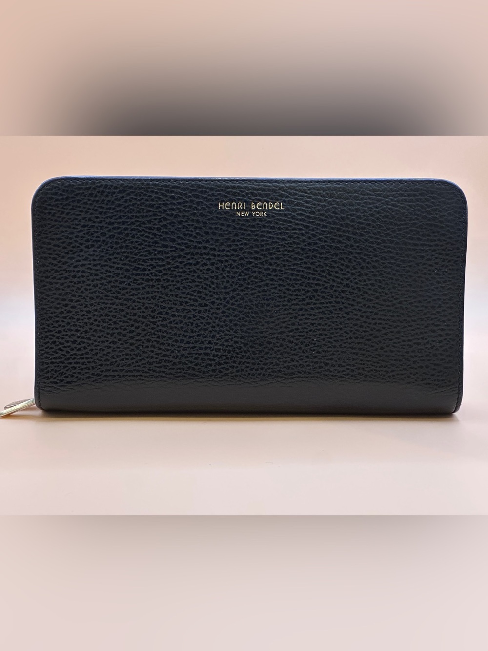 Henri Bendel Black Leather Continental Wallet with phone space